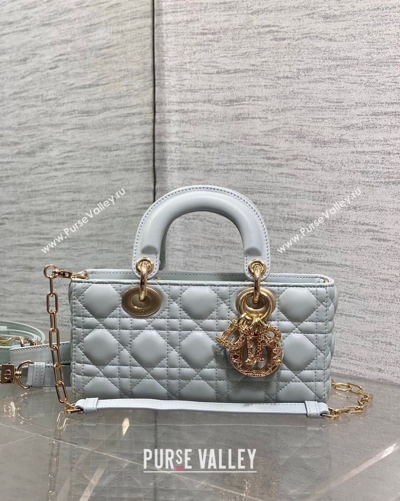 Dior Small Lady D-Joy Bag in Cannage Lambskin Leather with Openwork Charm Blue 2026 DR012603 (XXG-260126017)