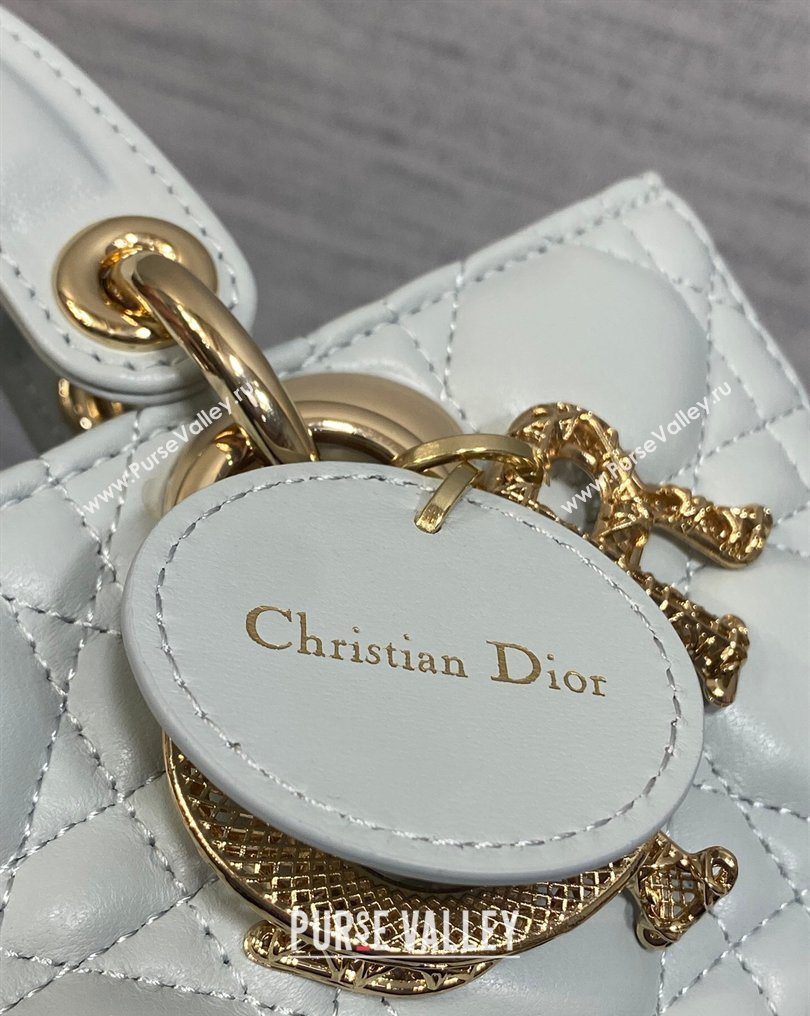 Dior Small Lady D-Joy Bag in Cannage Lambskin Leather with Openwork Charm Blue 2026 DR012603 (XXG-260126017)