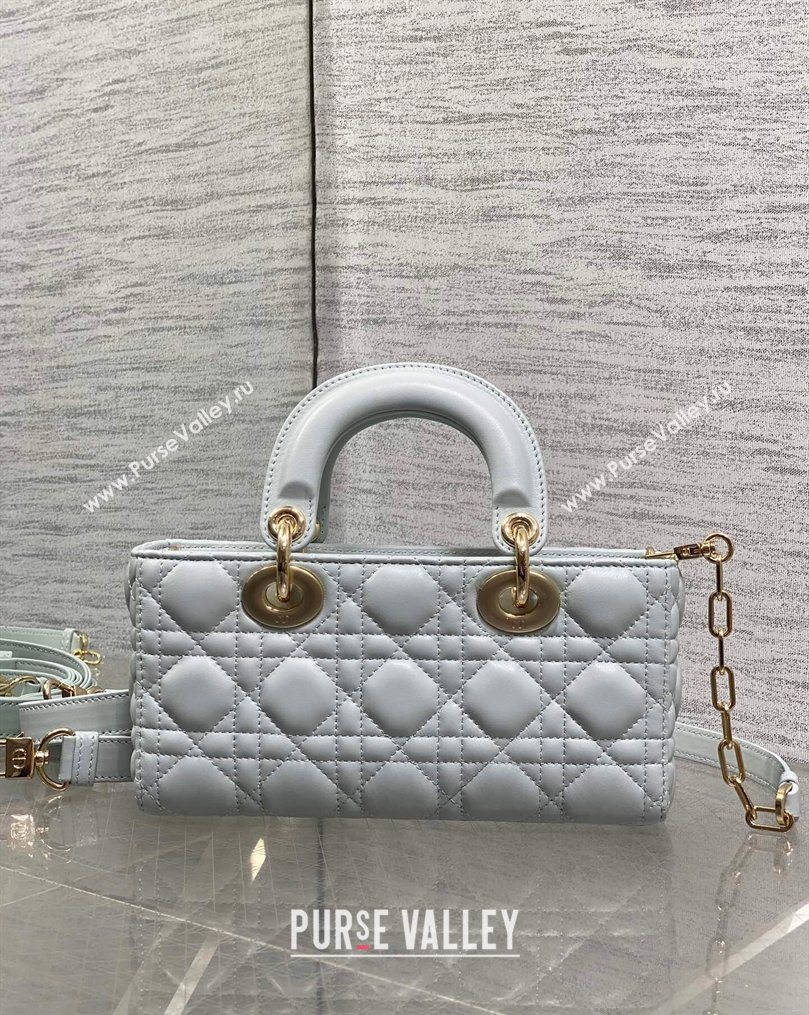 Dior Small Lady D-Joy Bag in Cannage Lambskin Leather with Openwork Charm Blue 2026 DR012603 (XXG-260126017)