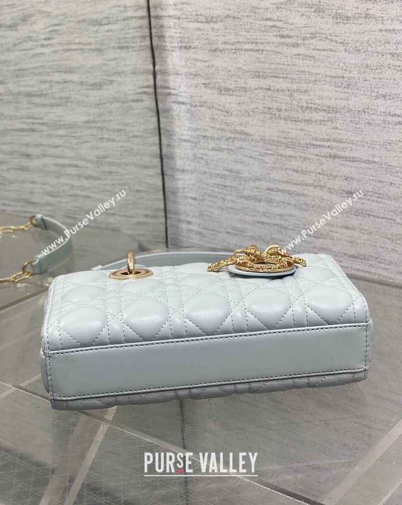 Dior Small Lady D-Joy Bag in Cannage Lambskin Leather with Openwork Charm Blue 2026 DR012603 (XXG-260126017)