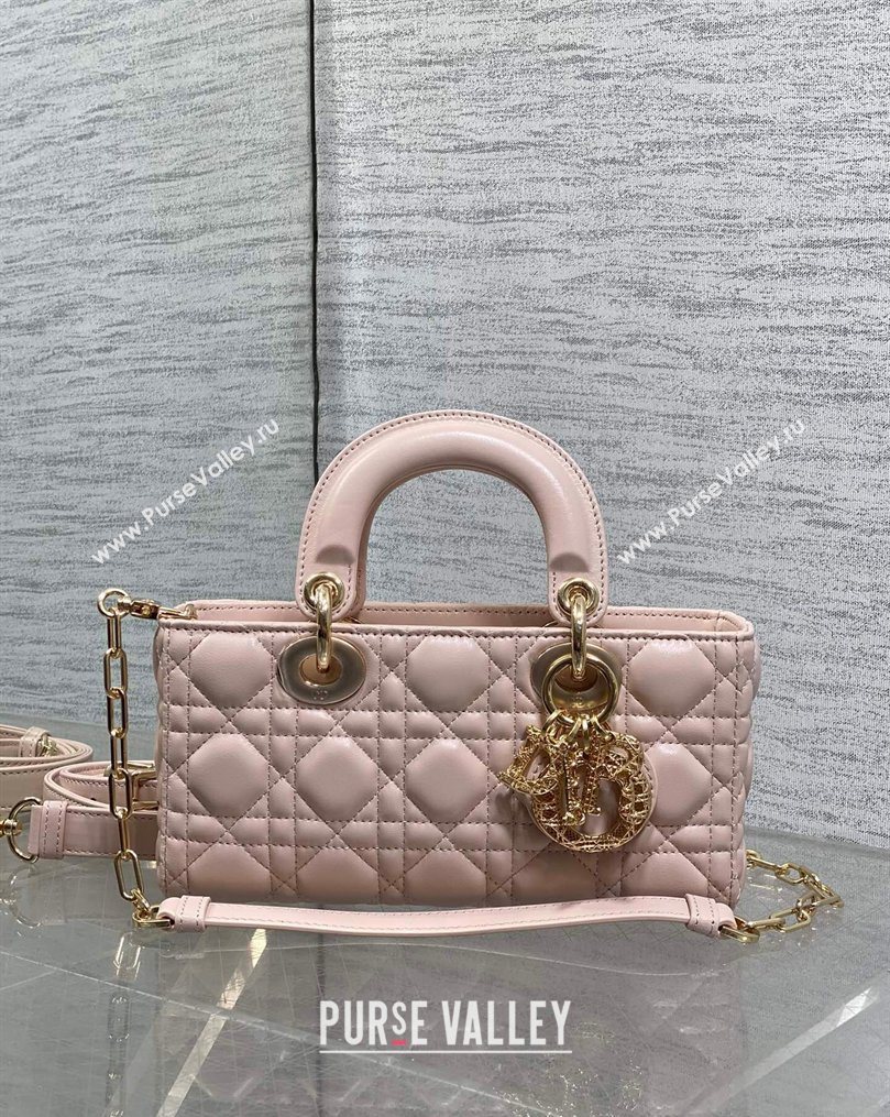 Dior Small Lady D-Joy Bag in Cannage Lambskin Leather with Openwork Charm Pink 2026 DR012603 (XXG-260126018)