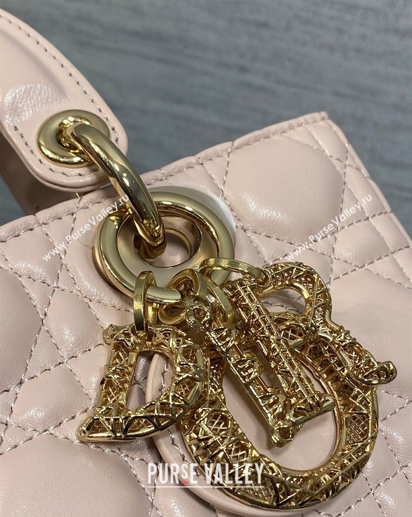 Dior Small Lady D-Joy Bag in Cannage Lambskin Leather with Openwork Charm Pink 2026 DR012603 (XXG-260126018)