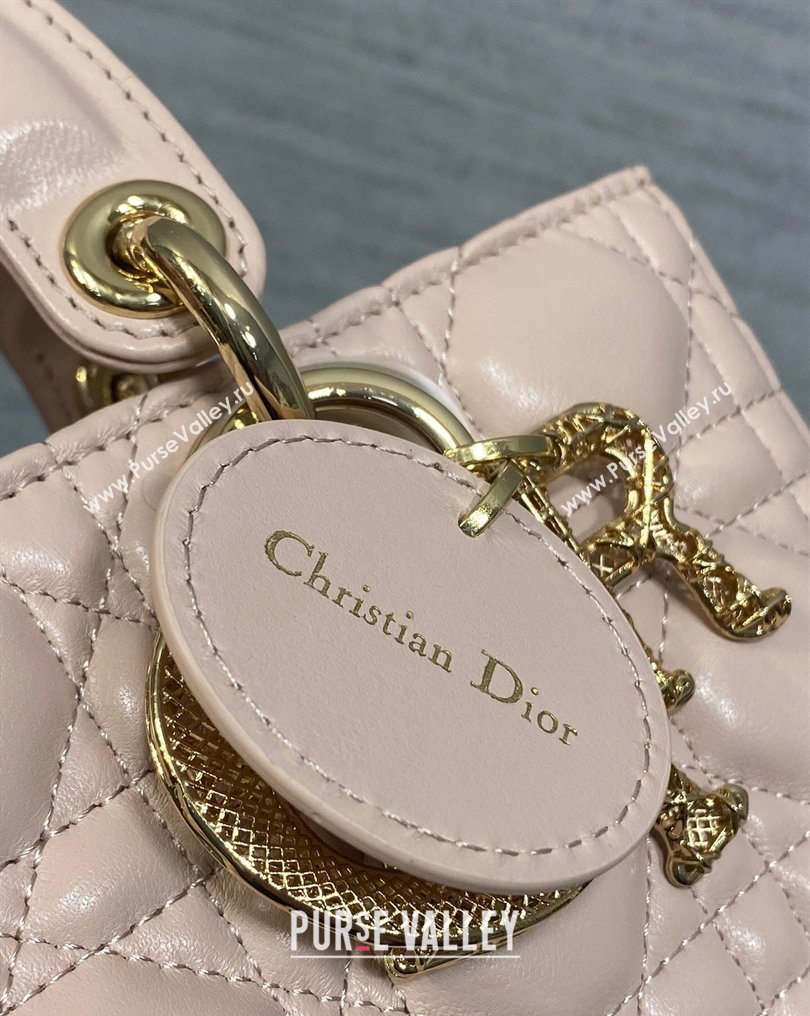 Dior Small Lady D-Joy Bag in Cannage Lambskin Leather with Openwork Charm Pink 2026 DR012603 (XXG-260126018)