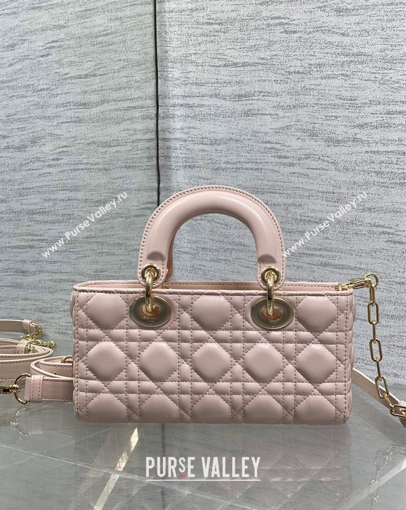 Dior Small Lady D-Joy Bag in Cannage Lambskin Leather with Openwork Charm Pink 2026 DR012603 (XXG-260126018)