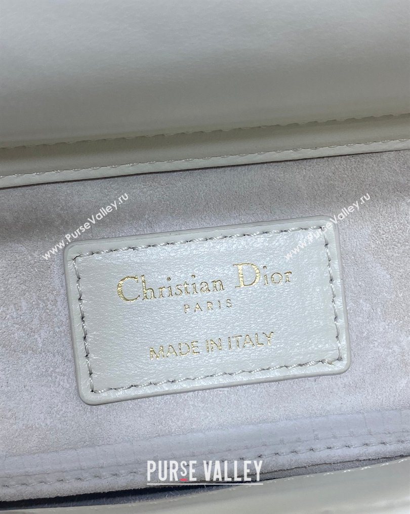 Dior Small Lady D-Joy Bag in Cannage Lambskin Leather with Openwork Charm White 2026 DR012603 (XXG-260126019)