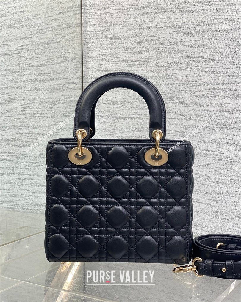 Dior Small Lady Dior My ABCDior Bag in Cannage Lambskin Leather with Openwork Charm Black 2026 DR012603 (XXG-260126012)