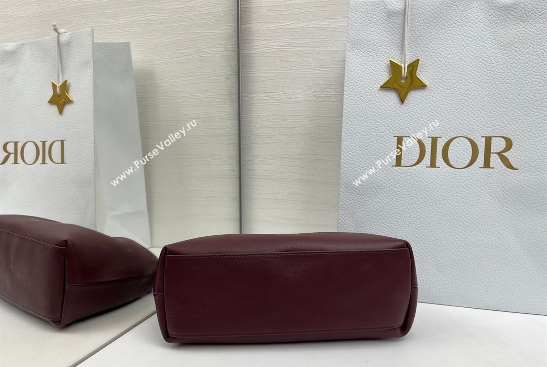 Dior Bow Small Bag in Lambskin Leather Burgundy 2026 0715PUQO (XXG-260124031)