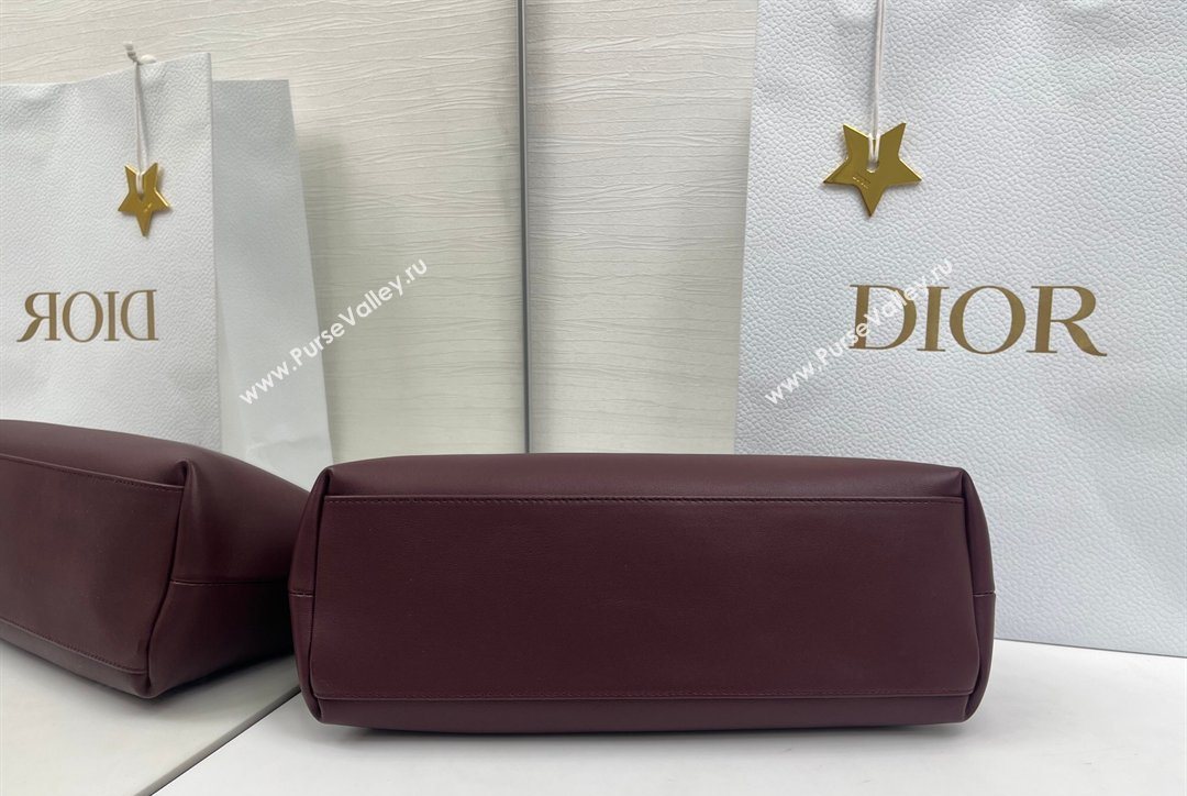 Dior Bow Medium Bag in Lambskin Leather Burgundy 2026 0715PUQO (XXG-260124032)