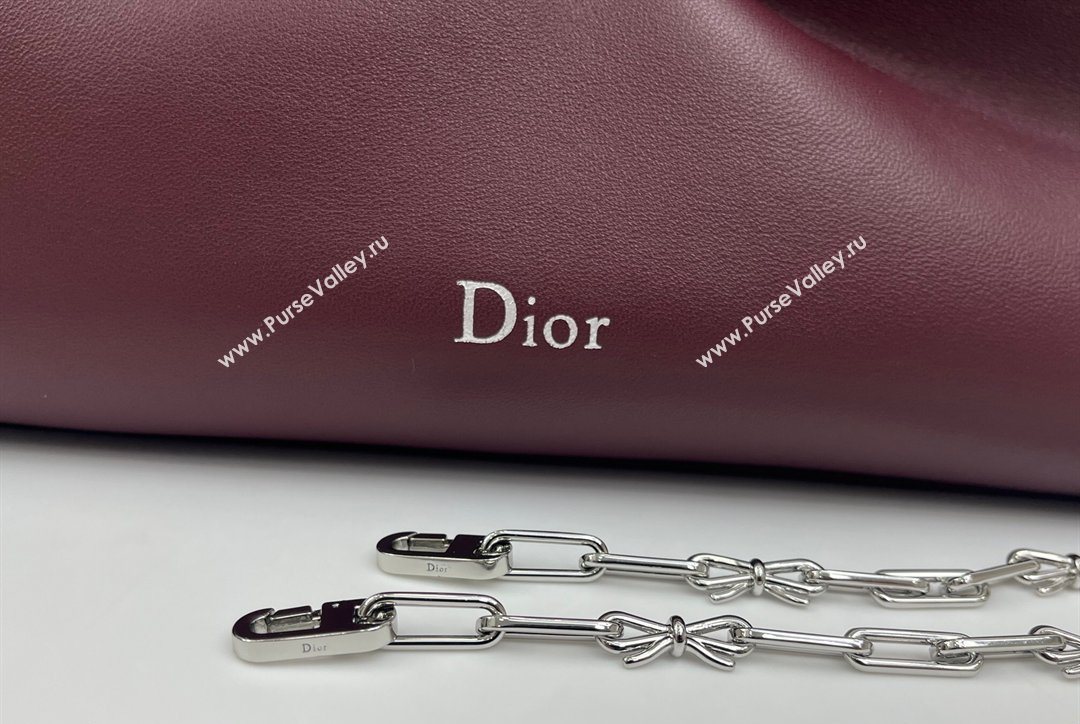 Dior Bow Medium Bag in Lambskin Leather Burgundy 2026 0715PUQO (XXG-260124032)