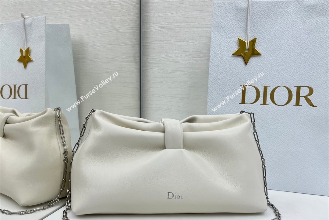 Dior Bow Medium Bag in Lambskin Leather White 2026 0715PUQO (XXG-260124034)