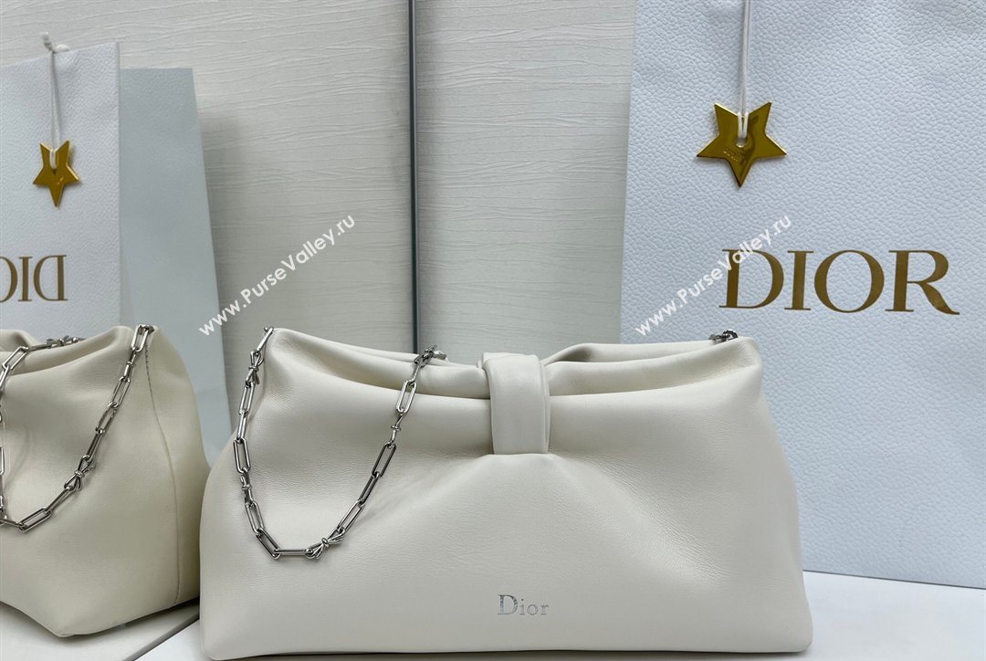 Dior Bow Medium Bag in Lambskin Leather White 2026 0715PUQO (XXG-260124034)