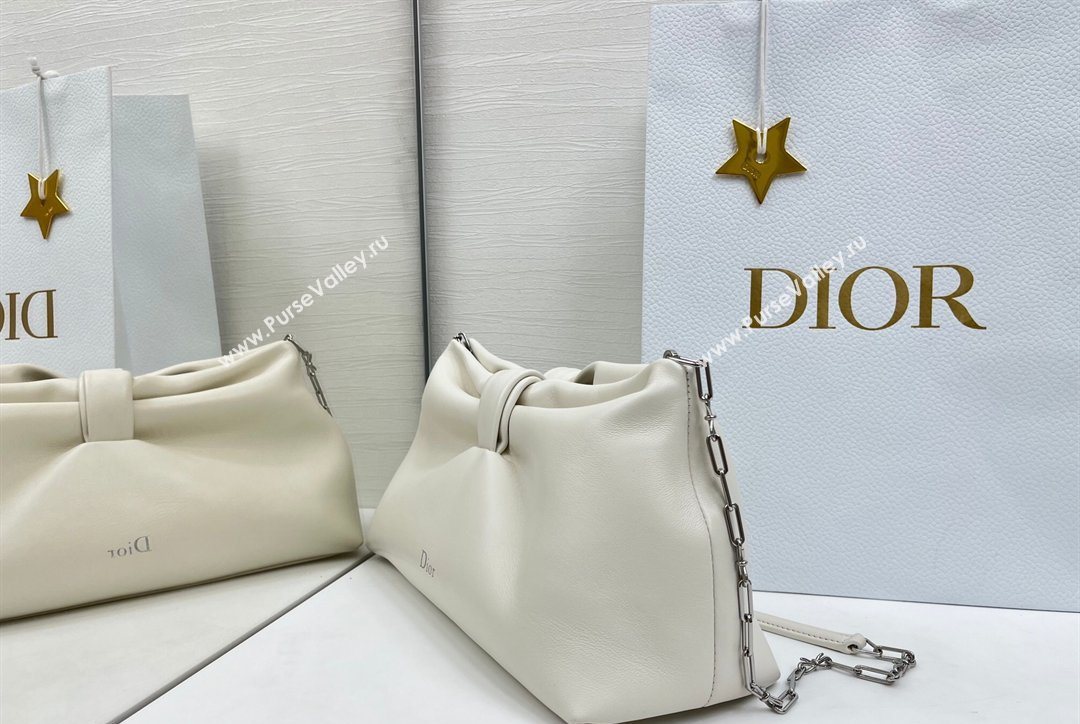 Dior Bow Medium Bag in Lambskin Leather White 2026 0715PUQO (XXG-260124034)