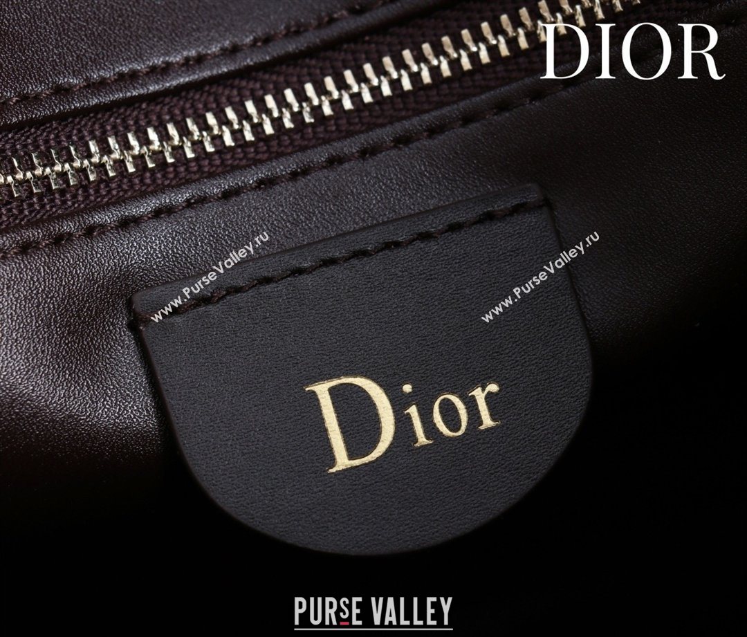 Dior Suede Medium Shoulder Bag Dark Brown/Gold 2026 M14142 (XXG-260124015)