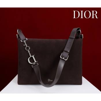 Dior Suede Medium Shoulder Bag Dark Brown/Silver 2026 M14142 (XXG-260124016)