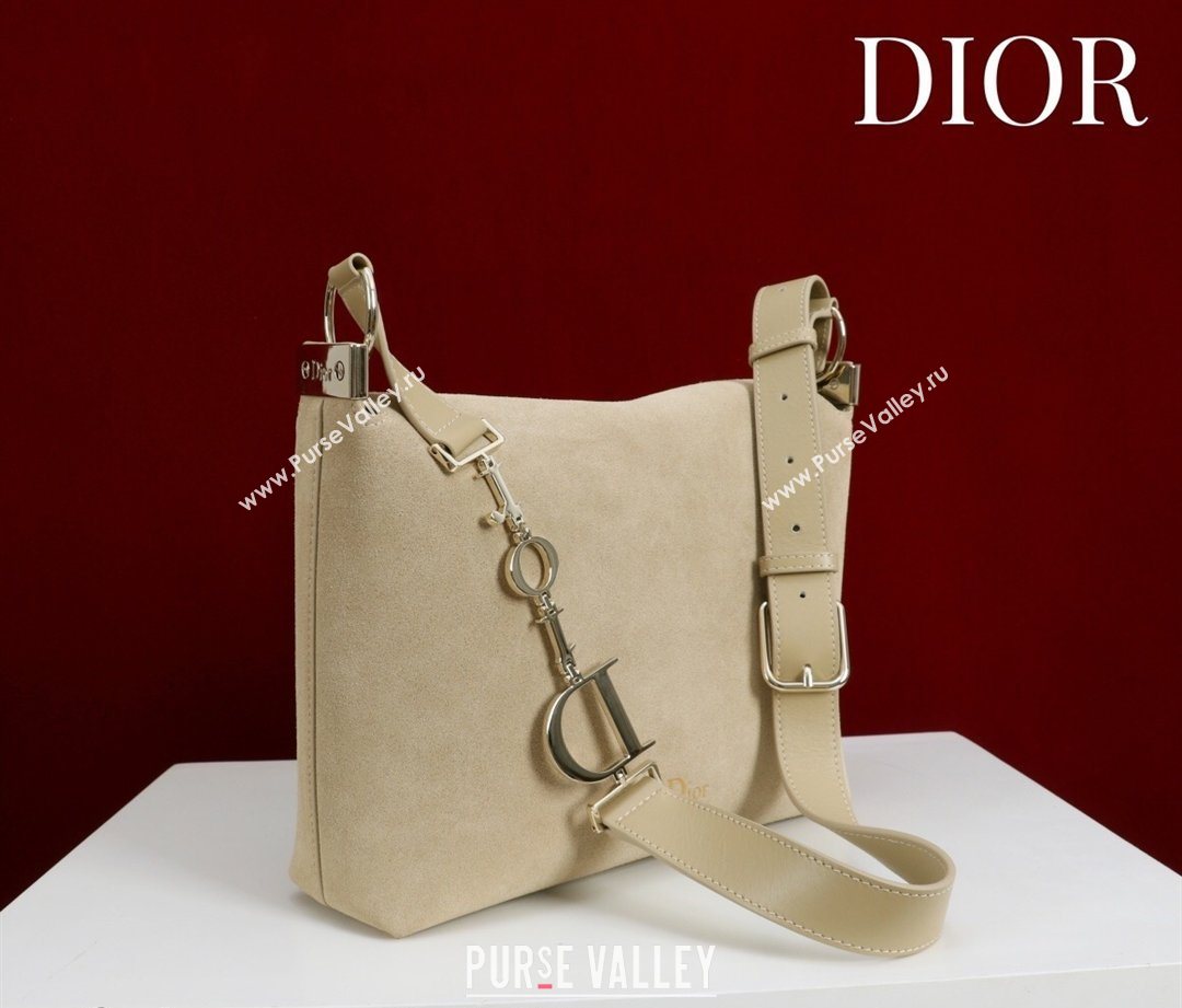 Dior Suede Small Shoulder Bag Beige/Gold 2026 S1411 (XXG-260124002)
