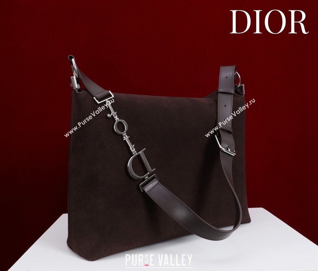 Dior Suede Medium Shoulder Bag Dark Brown/Silver 2026 M14142 (XXG-260124016)