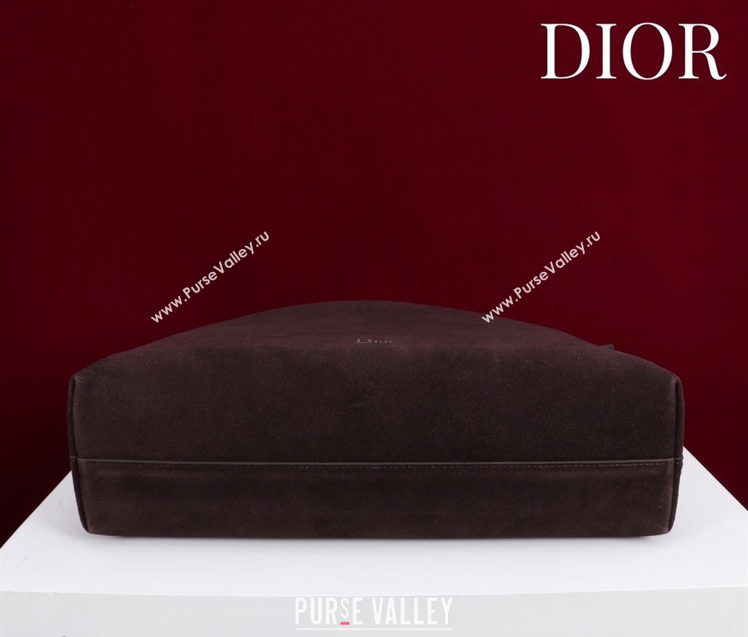 Dior Suede Medium Shoulder Bag Dark Brown/Silver 2026 M14142 (XXG-260124016)