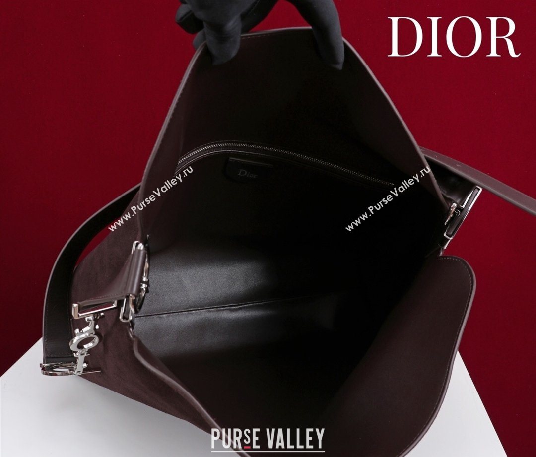 Dior Suede Medium Shoulder Bag Dark Brown/Silver 2026 M14142 (XXG-260124016)