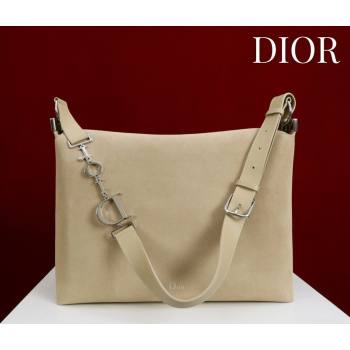 Dior Suede Large Shoulder Bag Beige/Silver 2026 L114144 (XXG-260124023)