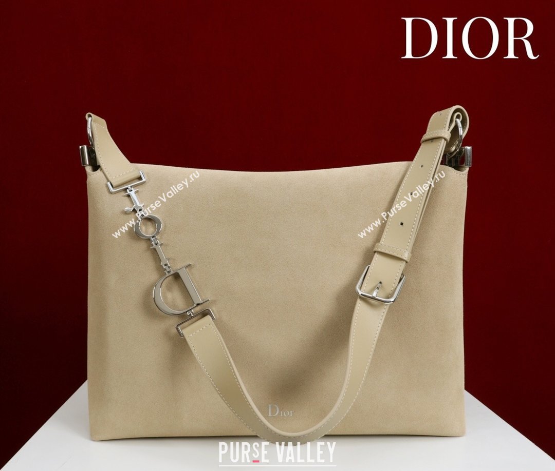 Dior Suede Large Shoulder Bag Beige/Silver 2026 L114144 (XXG-260124023)