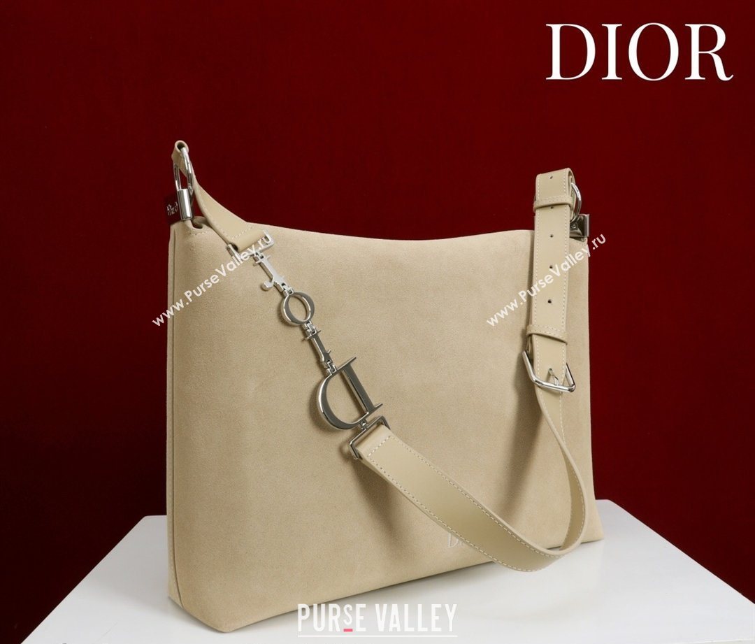 Dior Suede Large Shoulder Bag Beige/Silver 2026 L114144 (XXG-260124023)