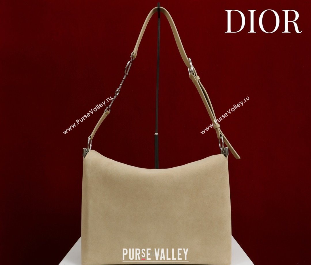 Dior Suede Large Shoulder Bag Beige/Silver 2026 L114144 (XXG-260124023)