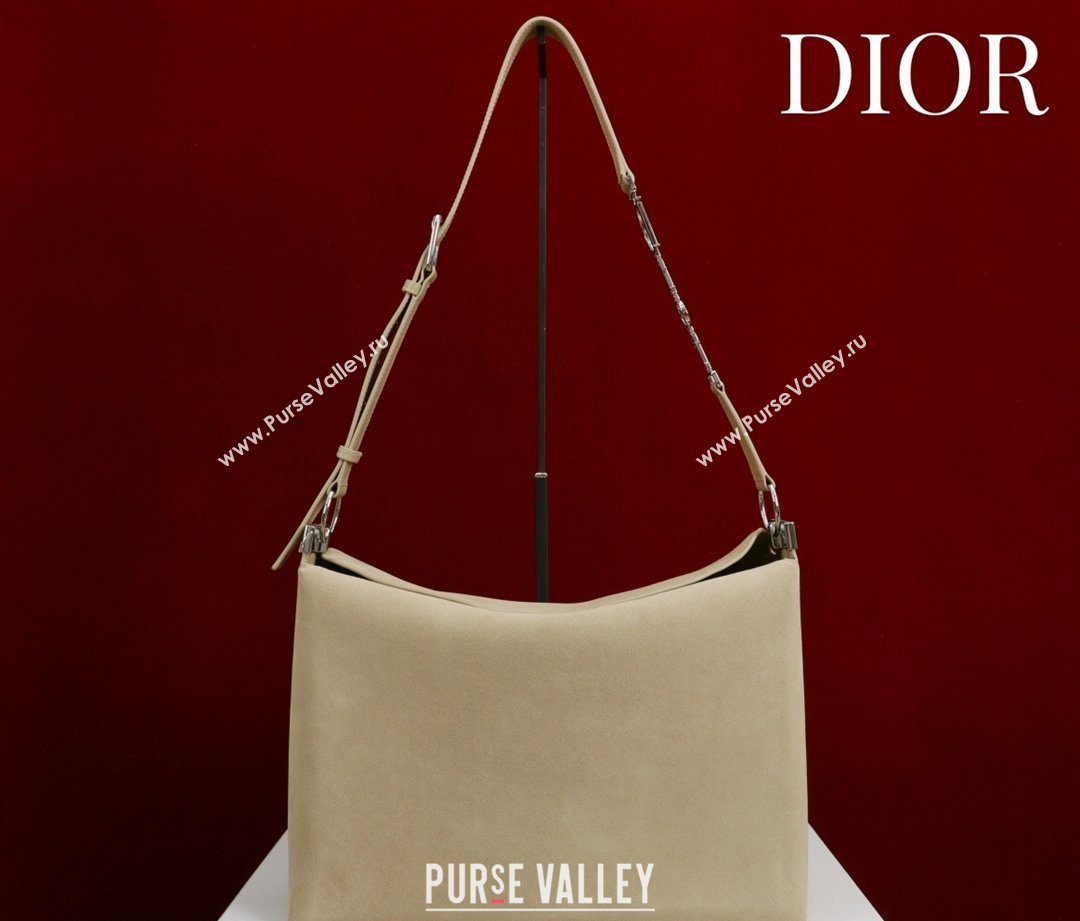 Dior Suede Large Shoulder Bag Beige/Silver 2026 L114144 (XXG-260124023)