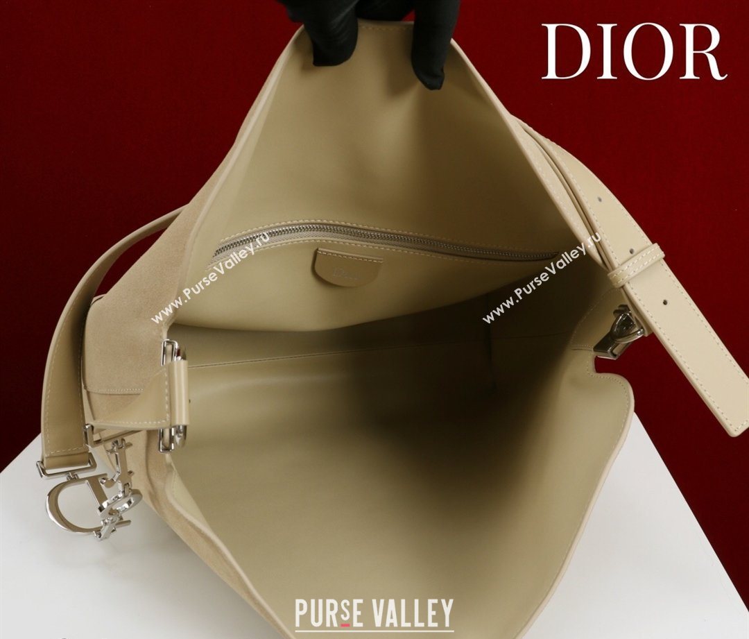 Dior Suede Large Shoulder Bag Beige/Silver 2026 L114144 (XXG-260124023)