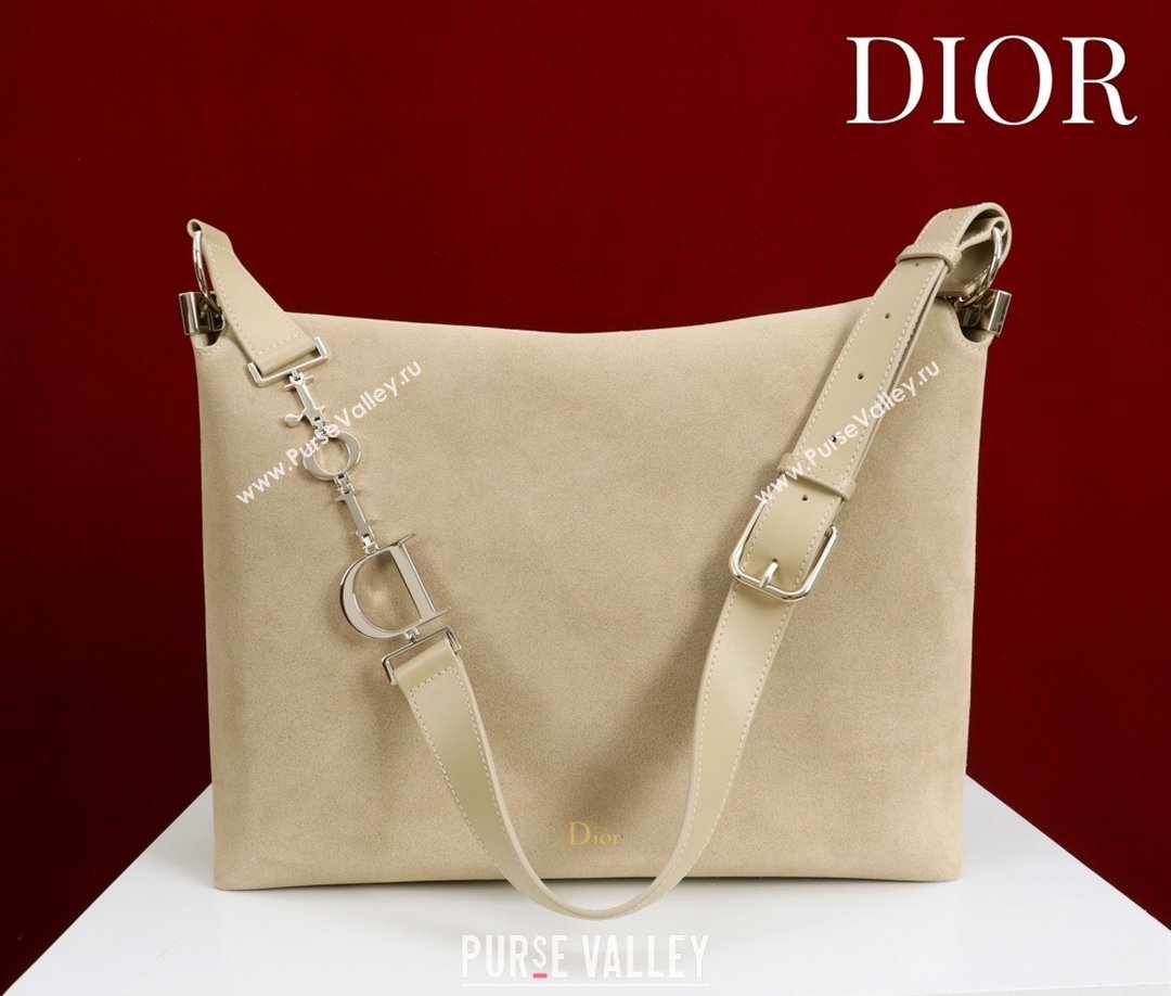 Dior Suede Large Shoulder Bag Beige/Gold 2026 L114144 (XXG-260124024)