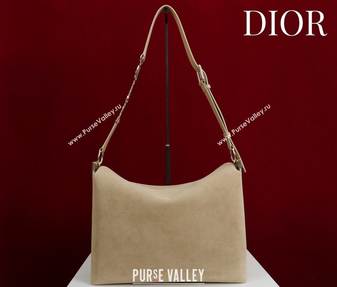 Dior Suede Large Shoulder Bag Beige/Gold 2026 L114144 (XXG-260124024)