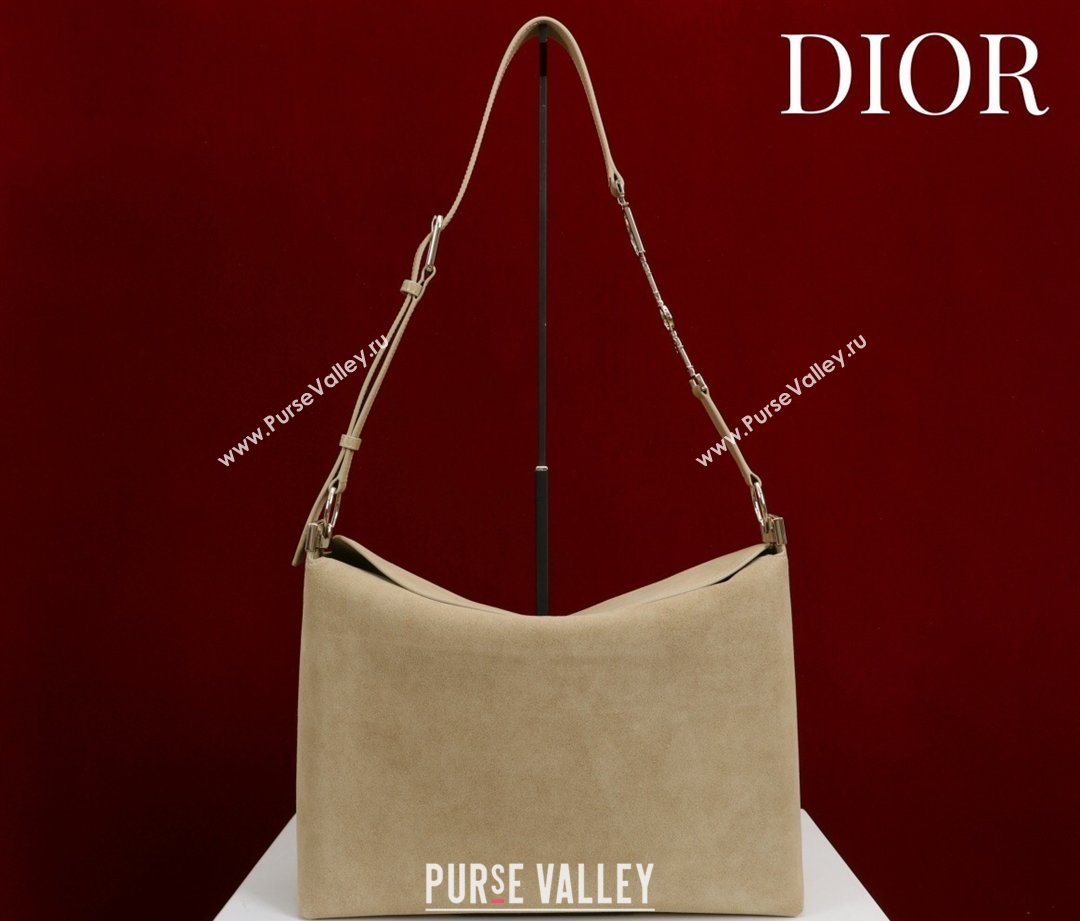 Dior Suede Large Shoulder Bag Beige/Gold 2026 L114144 (XXG-260124024)