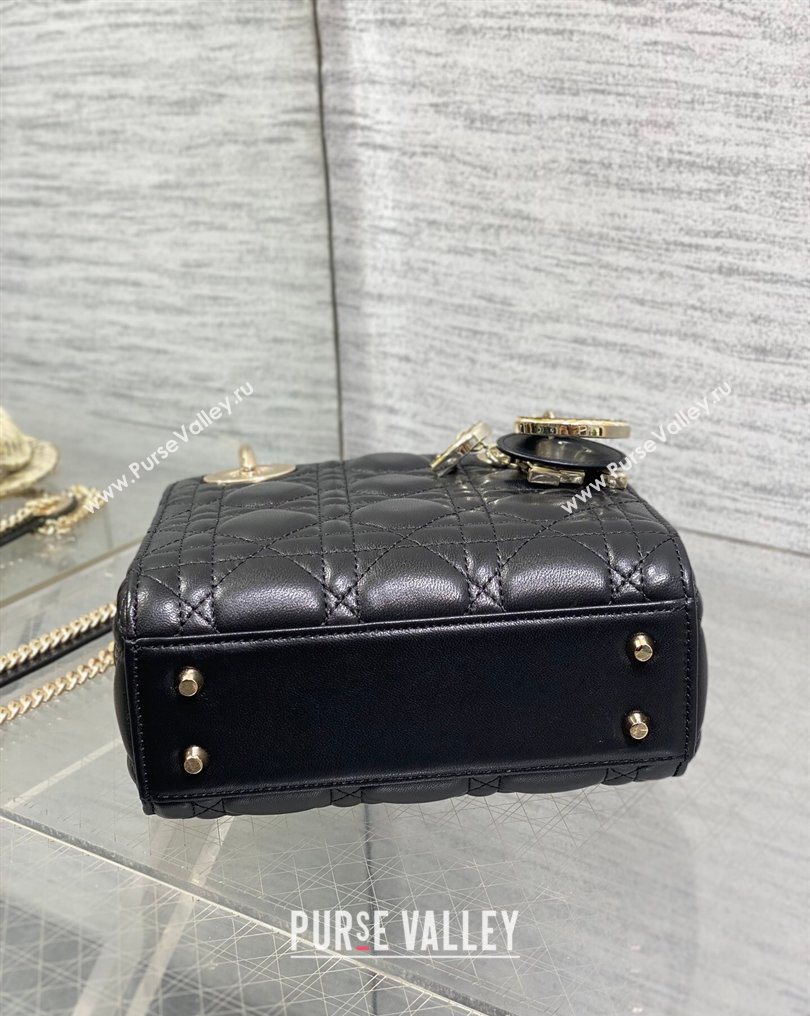 Dior Mini Lady Dior Bag in Lambskin and Snakeskin Leather Black 2026 DR012605 (XXG-260126037)