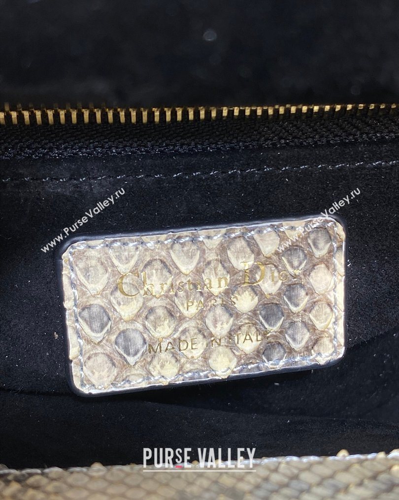 Dior Mini Lady Dior Bag in Lambskin and Snakeskin Leather Black 2026 DR012605 (XXG-260126037)