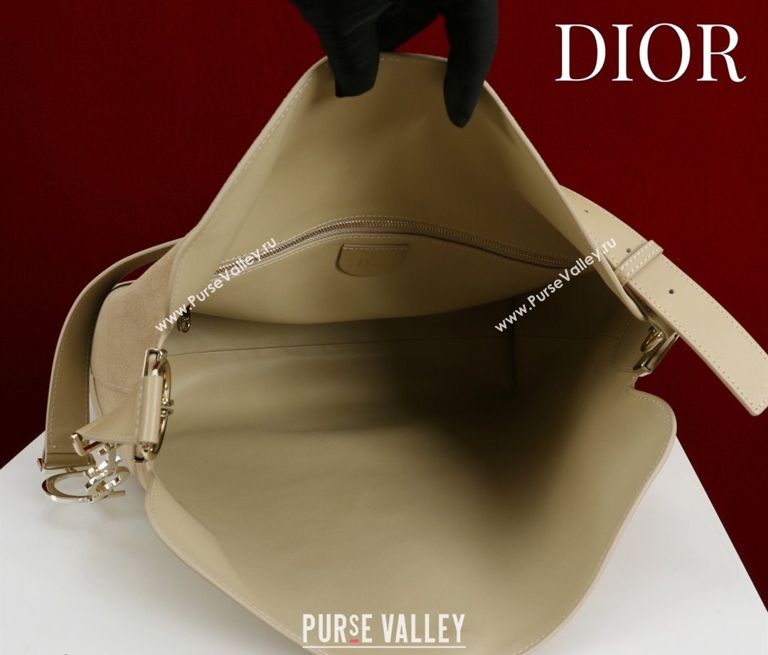 Dior Suede Large Shoulder Bag Beige/Gold 2026 L114144 (XXG-260124024)