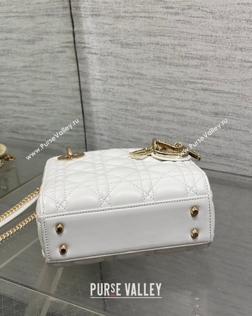 Dior Mini Lady Dior Bag in Lambskin and Snakeskin Leather White 2026 DR012605 (XXG-260126039)