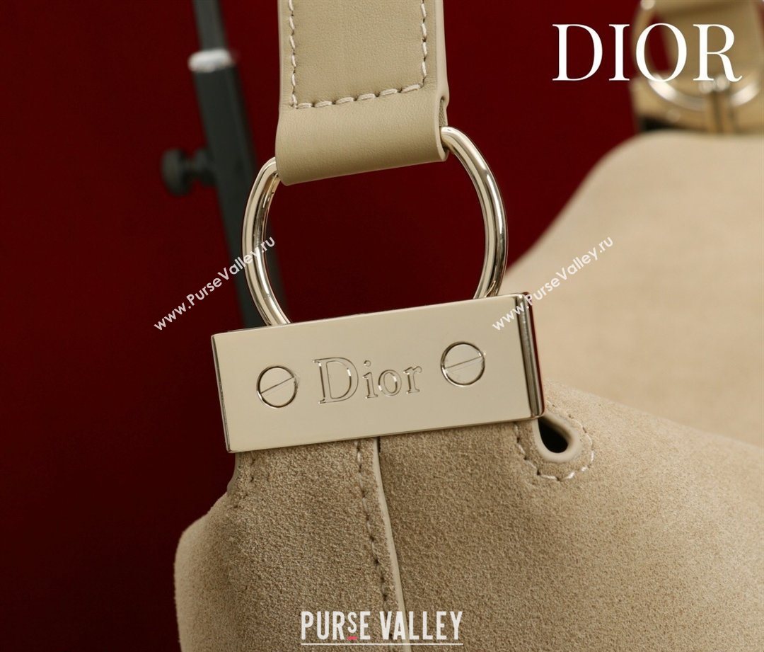Dior Suede Large Shoulder Bag Beige/Gold 2026 L114144 (XXG-260124024)