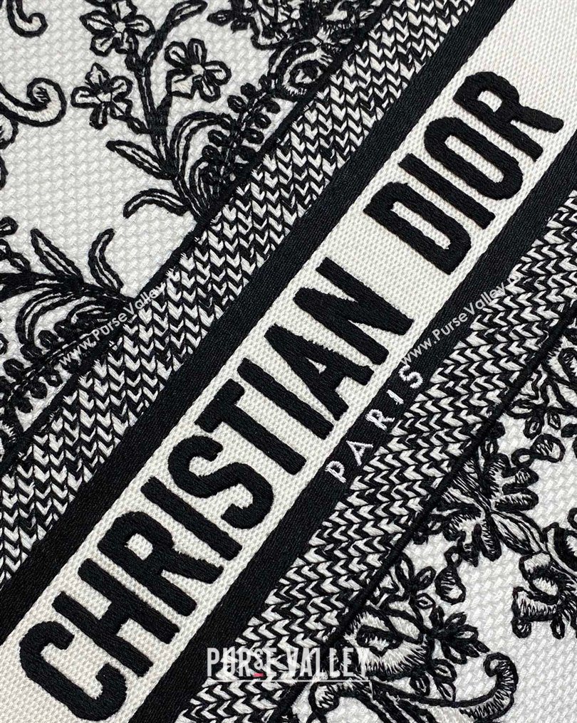 Dior Medium Lady D-Lite Bag in White and Black Dioresque Butterfly Cornely Embroidery 2026 0126 (XXG-260126063)