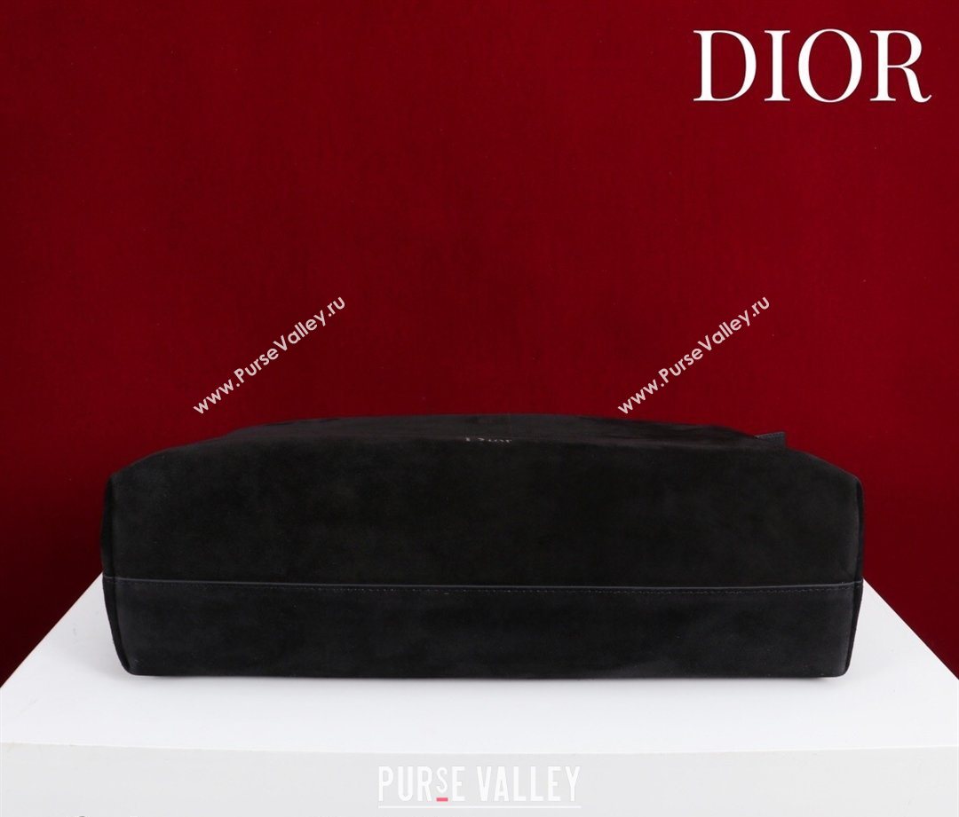 Dior Suede Large Shoulder Bag Black/Silver 2026 L114144 (XXG-260124026)