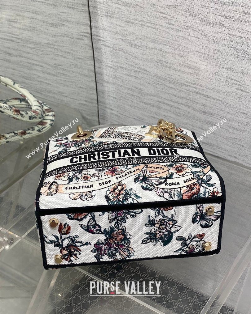 Dior Medium Lady D-Lite Bag in Pink Souvenir de Rome Embroidery 2026 0126 (XXG-260126064)