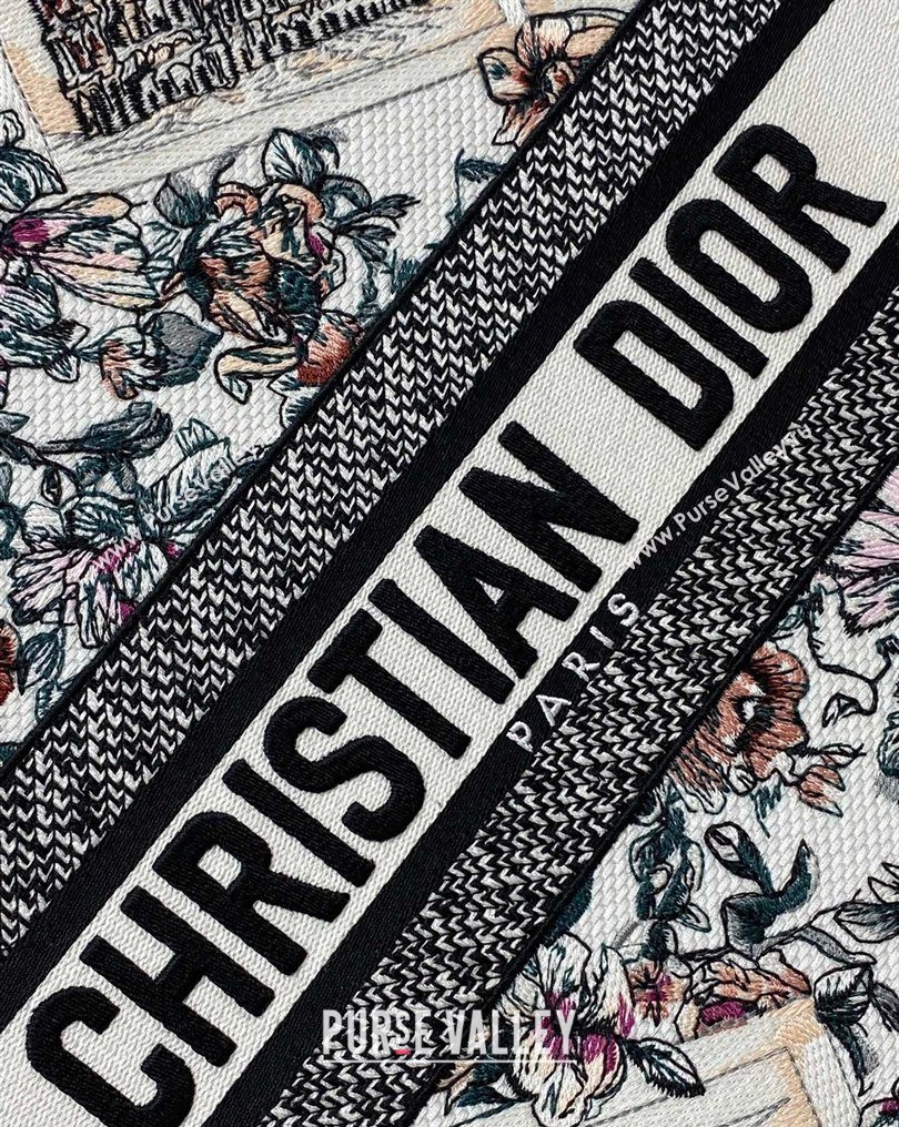 Dior Large Book Tote Bag in Pink Souvenir de Rome Embroidery 2026 0126 (XXG-260126073)