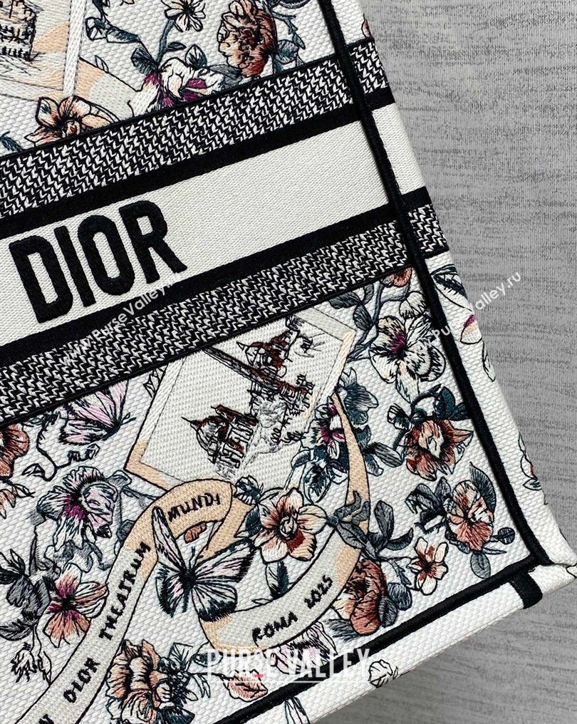 Dior Large Book Tote Bag in Pink Souvenir de Rome Embroidery 2026 0126 (XXG-260126073)