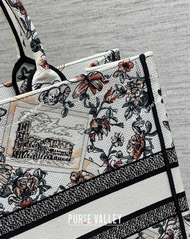 Dior Large Book Tote Bag in Pink Souvenir de Rome Embroidery 2026 0126 (XXG-260126073)