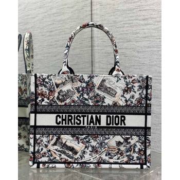 Dior Medium Book Tote Bag in Pink Souvenir de Rome Embroidery 2026 0126 (XXG-260126074)