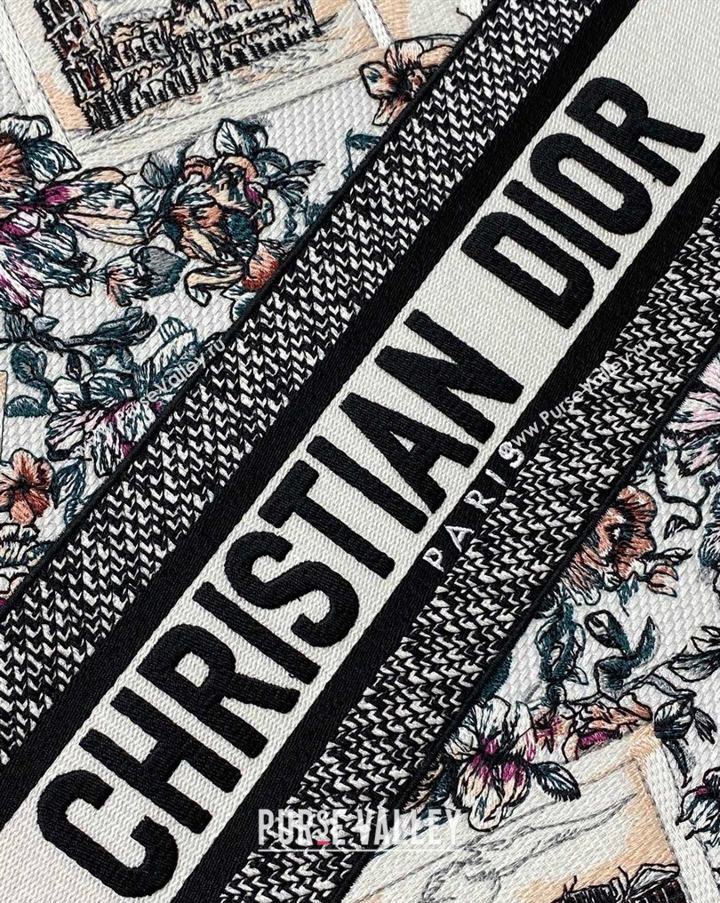 Dior Medium Book Tote Bag in Pink Souvenir de Rome Embroidery 2026 0126 (XXG-260126074)