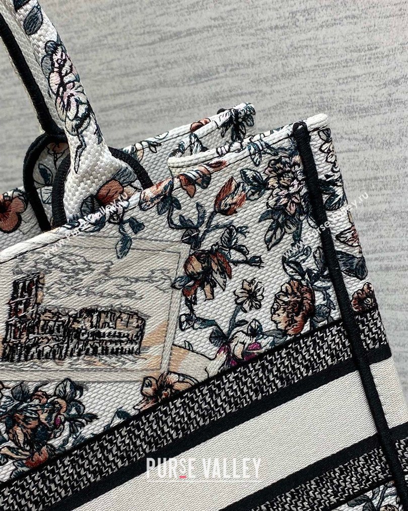 Dior Medium Book Tote Bag in Pink Souvenir de Rome Embroidery 2026 0126 (XXG-260126074)