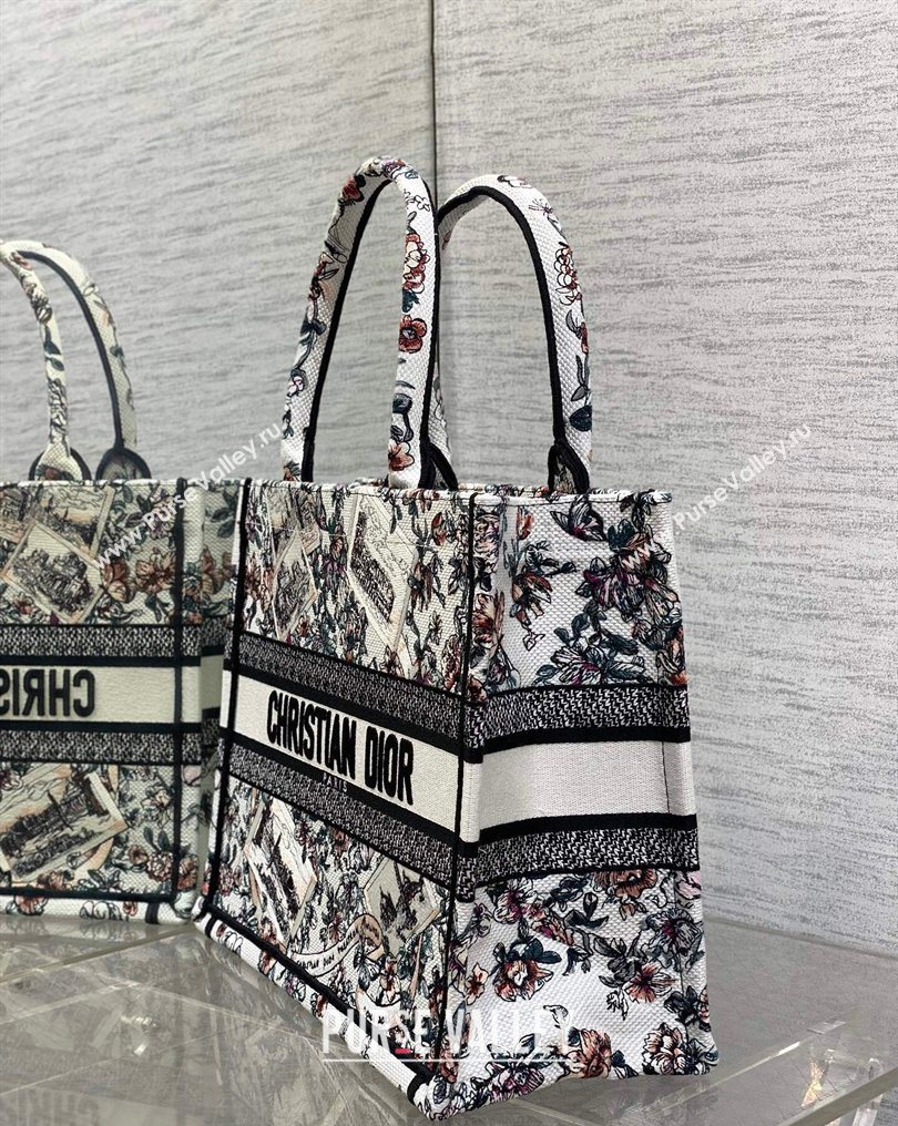 Dior Medium Book Tote Bag in Pink Souvenir de Rome Embroidery 2026 0126 (XXG-260126074)