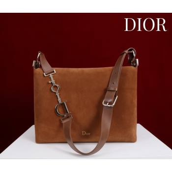 Dior Suede Large Shoulder Bag Caramel/Gold 2026 L114144 (XXG-260124027)