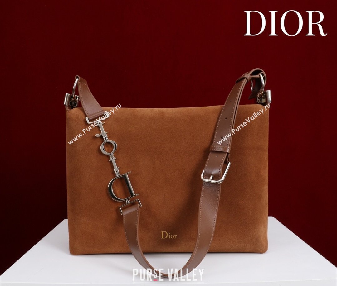 Dior Suede Large Shoulder Bag Caramel/Gold 2026 L114144 (XXG-260124027)