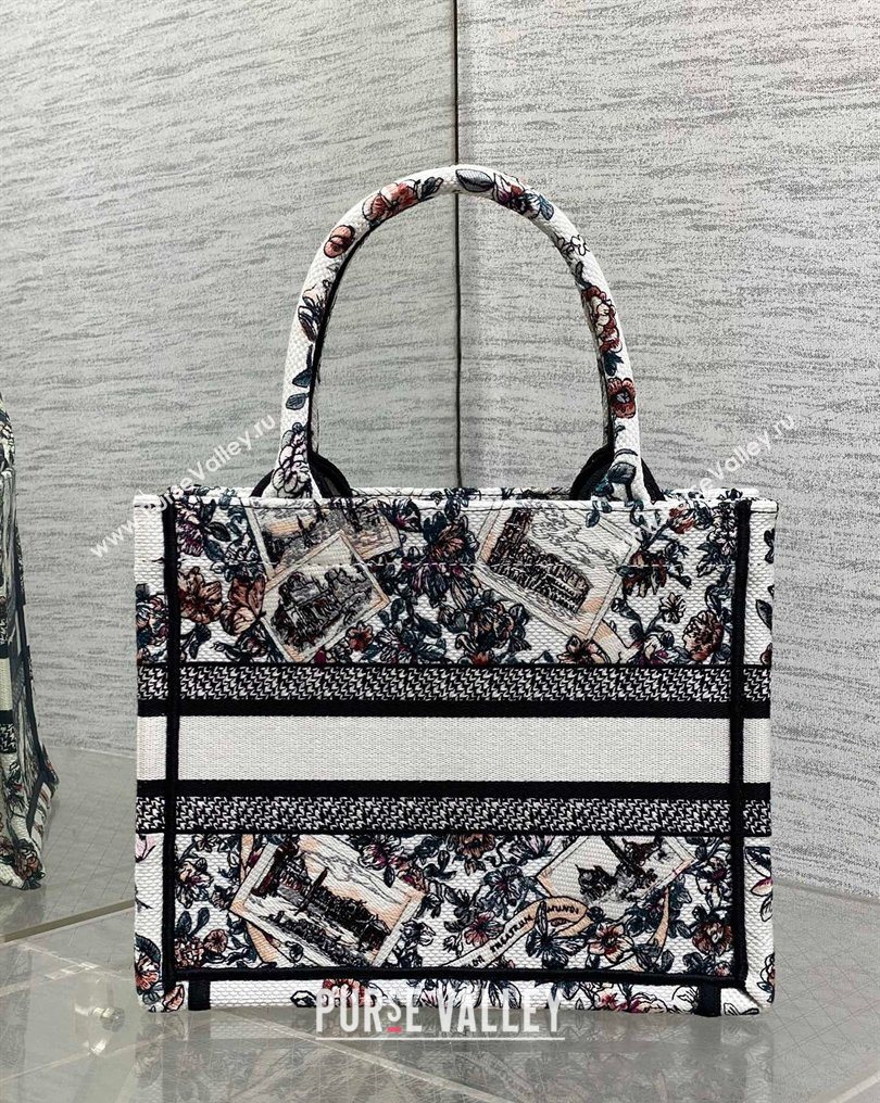 Dior Small Book Tote Bag in Pink Souvenir de Rome Embroidery 2026 0126 (XXG-260126075)