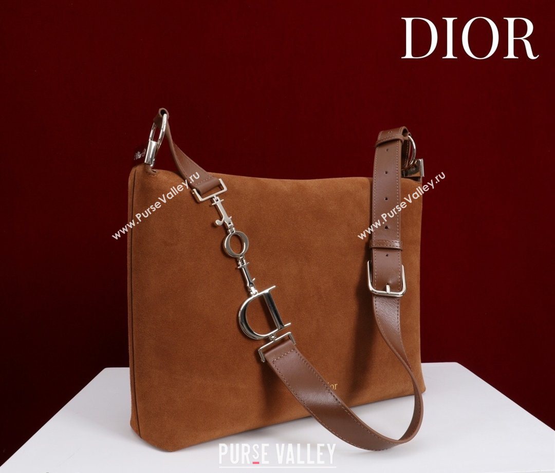 Dior Suede Large Shoulder Bag Caramel/Gold 2026 L114144 (XXG-260124027)